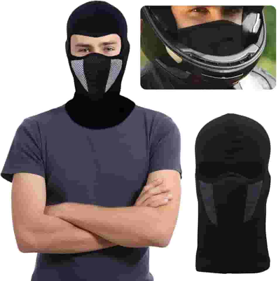 Balaclava Térmica com Proteção UV, Touca Ninja para Moto e Ciclismo, Preta