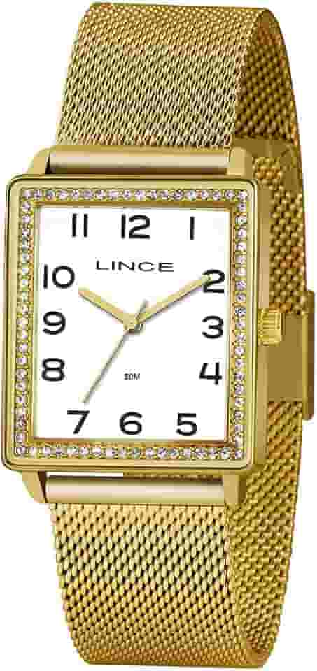 Relógio Lince Feminino Ref: Lqg4665l B2kx Retangular Dourado