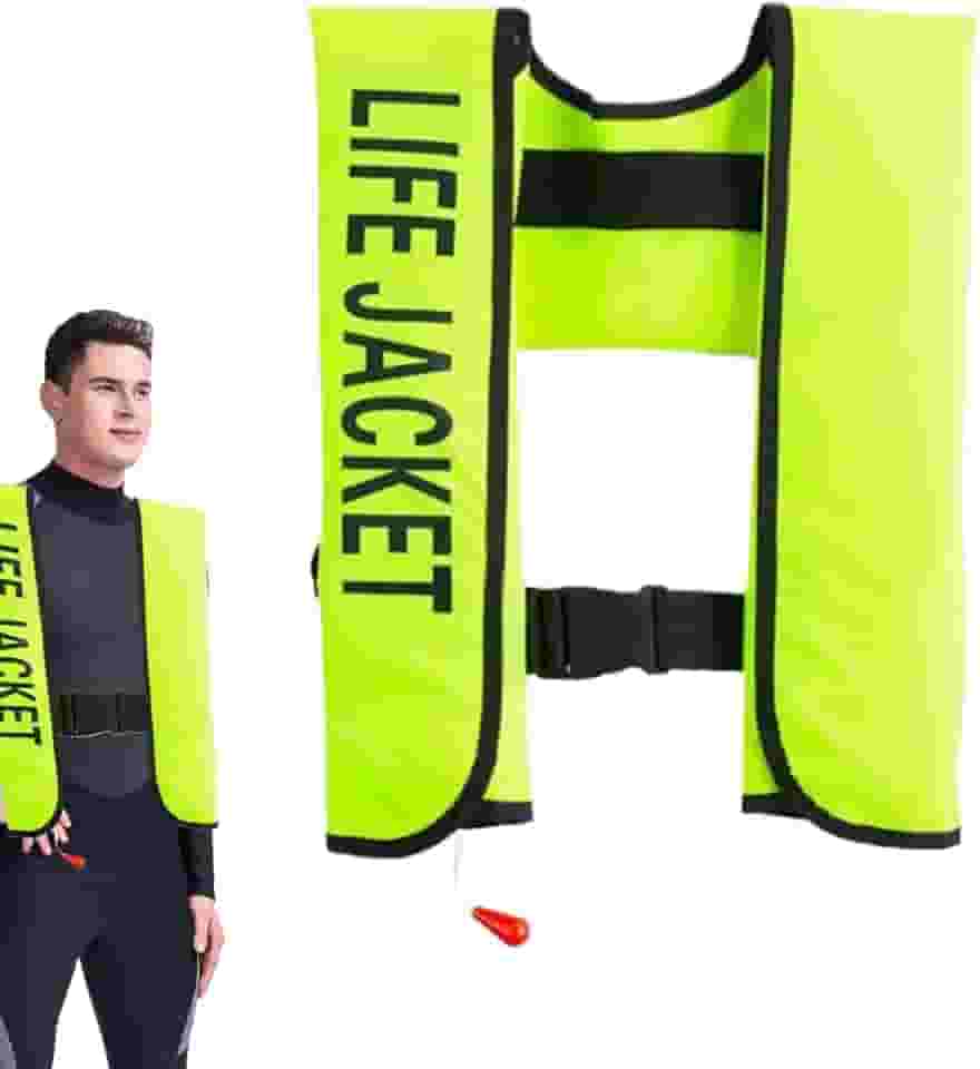 Colete De Natação Adulto Para Prática De Caiaque - Colete Inflável Automático De Segurança Para Natação,Colete de Flutuação Portátil para Kayak Pesca Stand Up Paddle Praia e Navegação