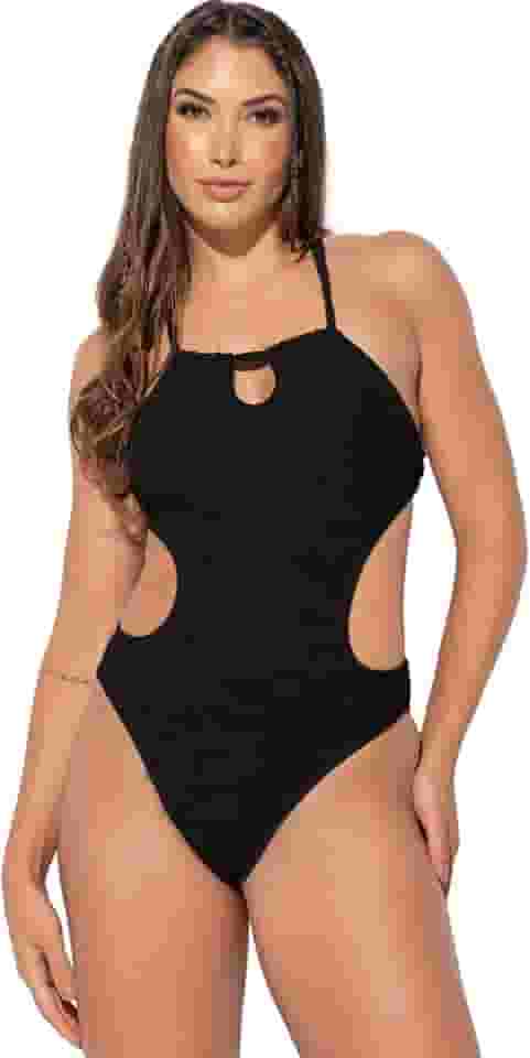 Maiô Feminino Engana Mamãe Textura Alto Relevo Lycra Asa Delta MVB Modas