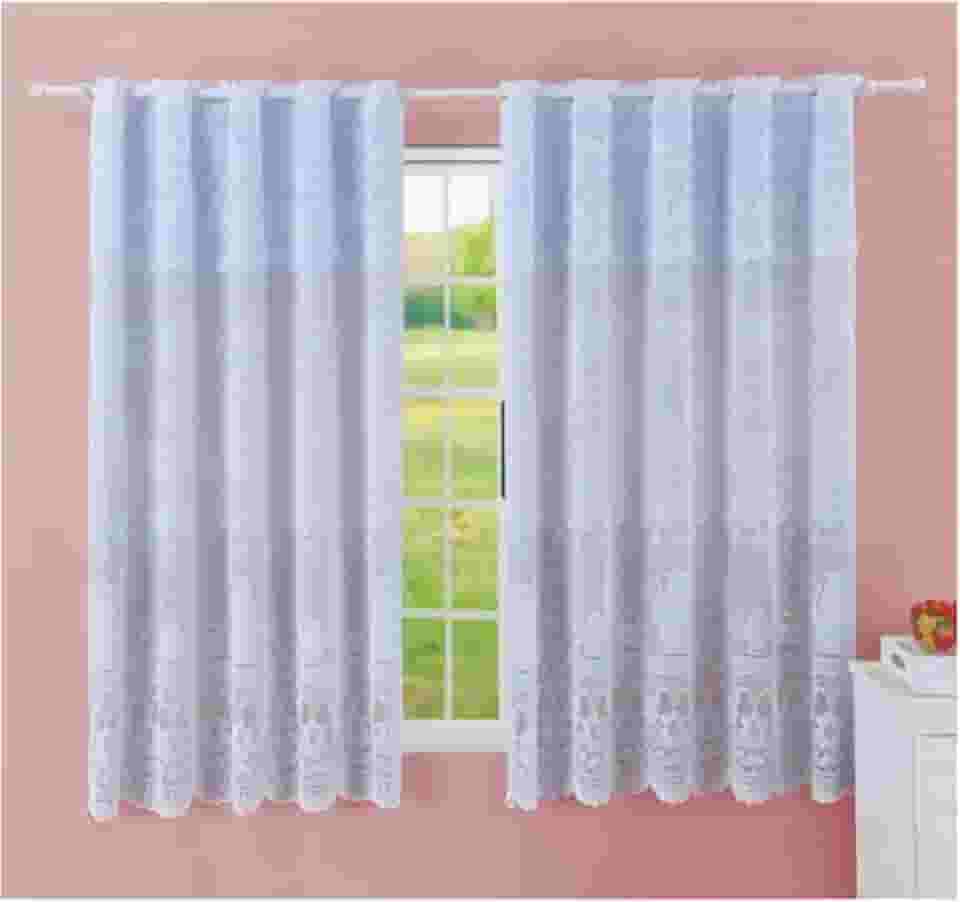 Cortina Para Cozinha Renda Branca - 2,00m X 1,50m - Bule Cor Branco