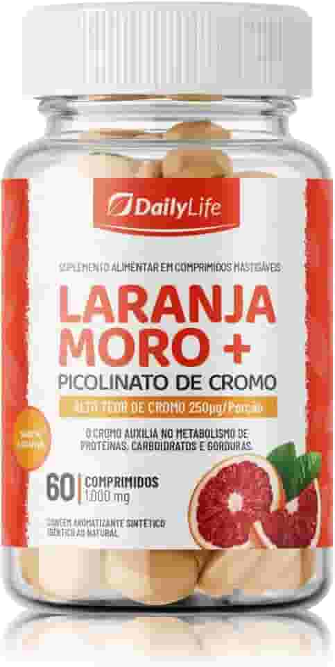 Laranja Moro + Picolinato de Cromo Chromium Picolinate 250mcg 60 Comprimidos Mastigaveis Importado - Daily Life