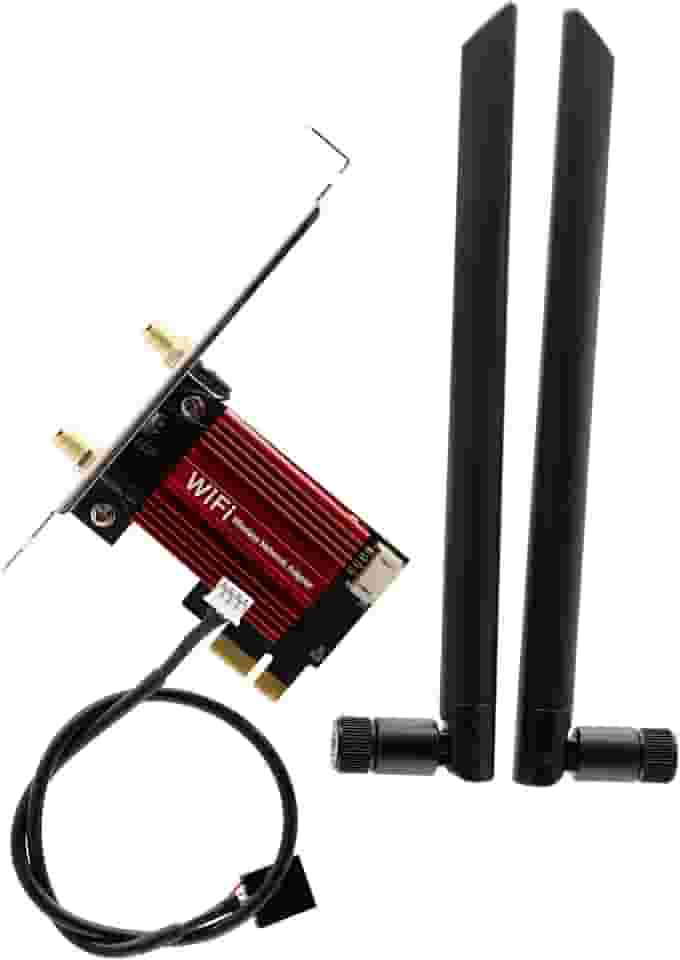 Deal4GO AX200NGW 802.11ax WiFi 6 2,4Gbps Dual Band Desktop PCIe Express Wireless WiFi Card Bluetooth 5.0 W/8dBi Antena para Intel AX200 WLAN Windows 10 64-bit