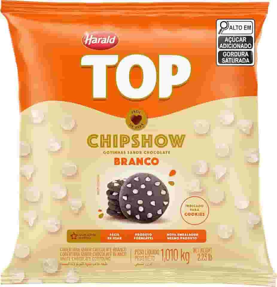 Chocolate Gotas Fracionado Branco Chipshow 1,01Kg Harald