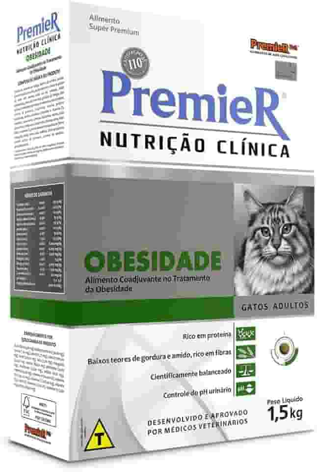 Ração Premier Nutrição Clínica Obesidade para Gatos Adultos - 1,5kg Premier Pet