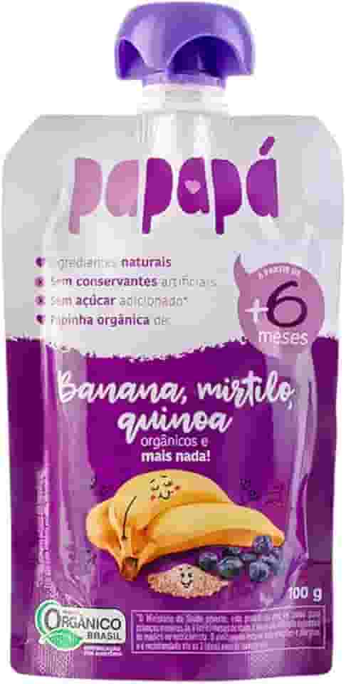 Papinha Orgânica de Banana, Mirtilo E Quinoa 100g - Papapá