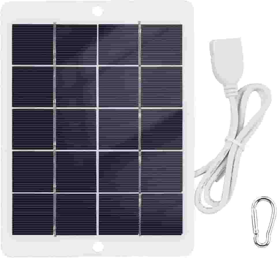 JOYID Carregador solar portátil 3W 5V Carregador de painel solar à prova d'água para acampamento com interface USB para carregar telefones celulares Mini ventiladores Luz LED Câmera de monitoramento