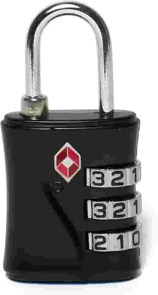 Cadeado TSA com Combinação de 3 Dígitos, Preto, Trava de Segurança para Bagagem (Preto)