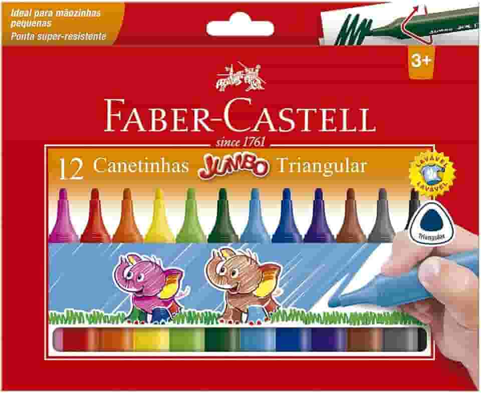 Canetinha Hidrográfica, Faber-Castell, Jumbo, 15.0212J, 12 Cores
