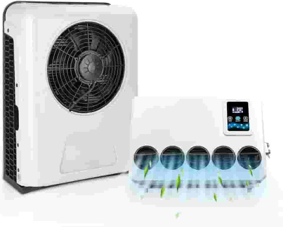 Incluindo Tarifas 12V Electric RV Truck Camper Van Ar Condicionado Nova Energia Elétrica Automotiva Dividida Ar Condicionado AC Unidade 12V para caminhão, semi-caminhões, RV, Van AC 10500BTU