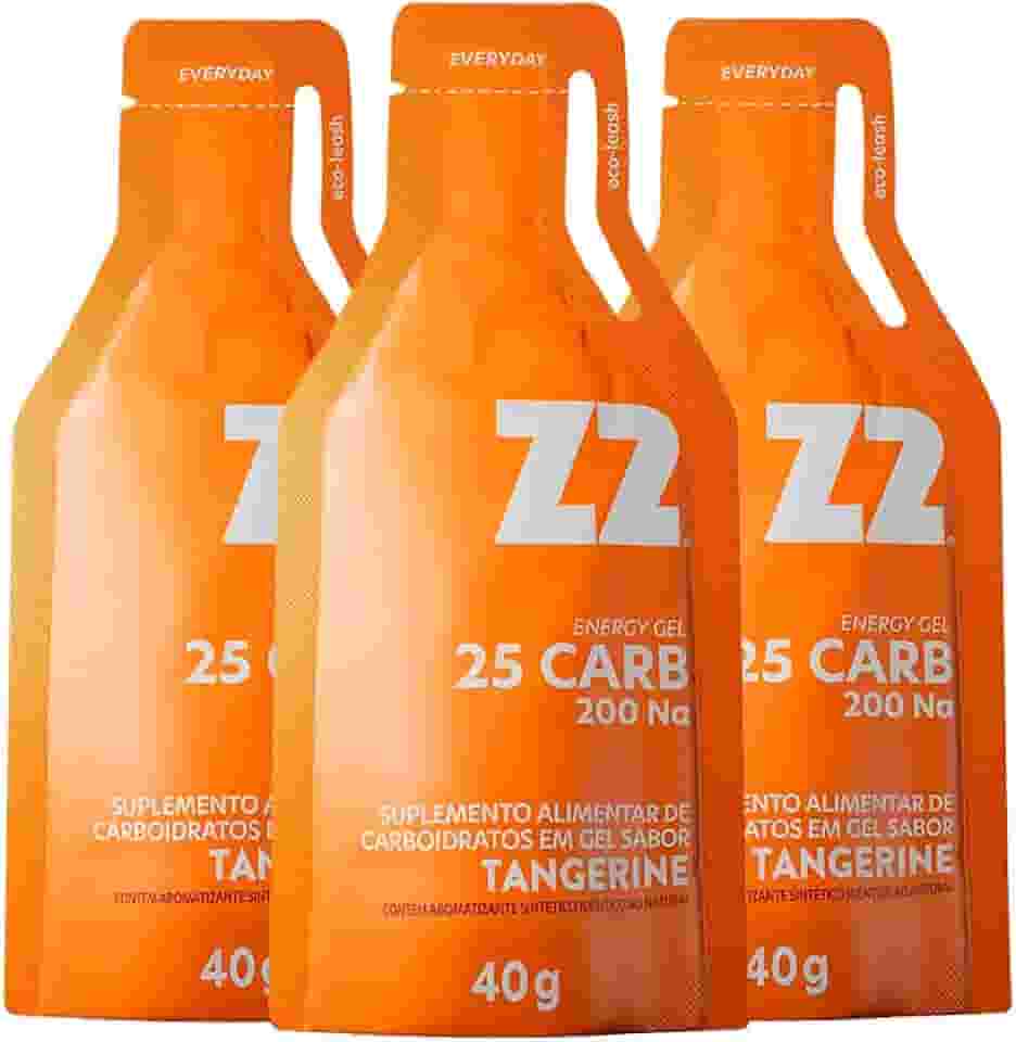 Z2+ Energy Gel Sabor Tangerina - Suplemento Alimentar de Carboidratos em Gel Líquido para Atletas de Alto Rendimento - Linha Gameday - Box 03 Sachês 40g Cada