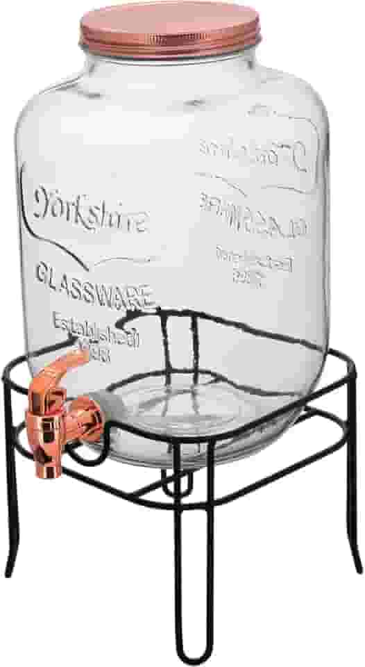 REFRESQUEIRA COM SUPORTE HOME&CO VIDRO 5L 38x19x19cm TRANSPARENTE