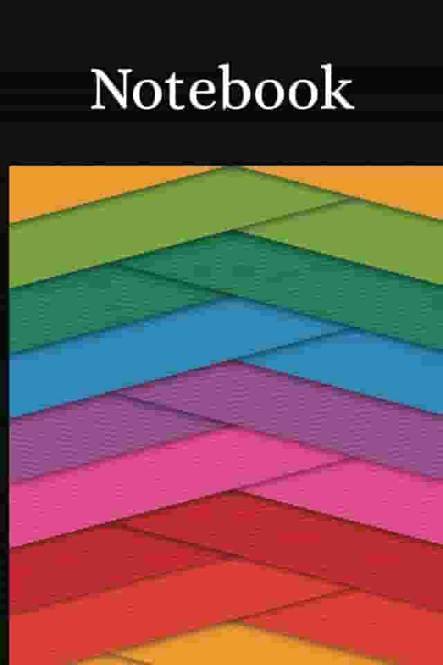 Cute Multicolor Chevron Pattern Notebook, Black Binding And Banner With White Title, 120 Pages On 60 Sheets Of Paper