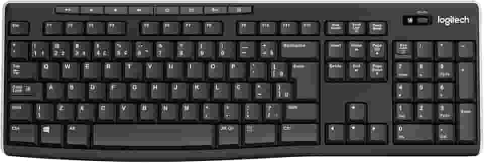 Teclado sem fio Logitech K270 com 8 Teclas Multimídia, Conexão USB, Pilhas Inclusas e Layout ABNT2 - Compatível com PC e Notebook.