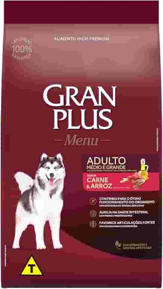 Ração GranPlus Menu Carne e Arroz Cães Adultos 15kg