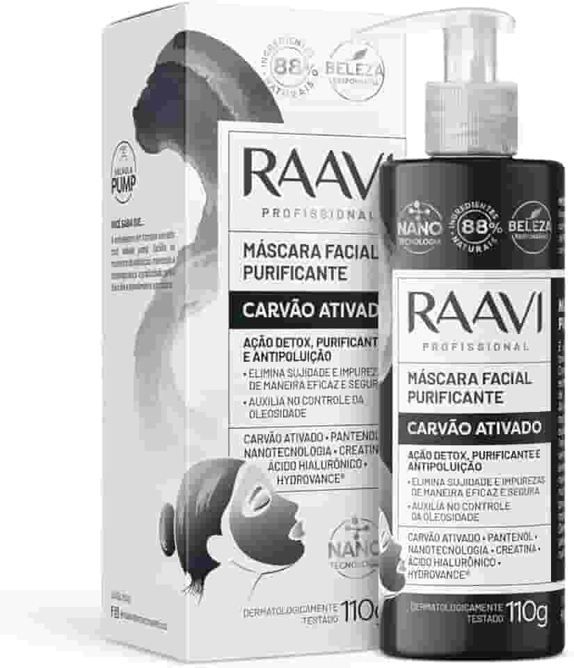 Máscara Facial Purificante Carvão Ativado Raavi 110g