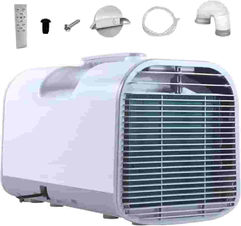 Ar condicionado portátil, 4095BTU, consumo de energia de 420W, com função de desumidificação, mini ar condicionado com controle remoto, sem necessidade de drenage，Acampamento, quarto