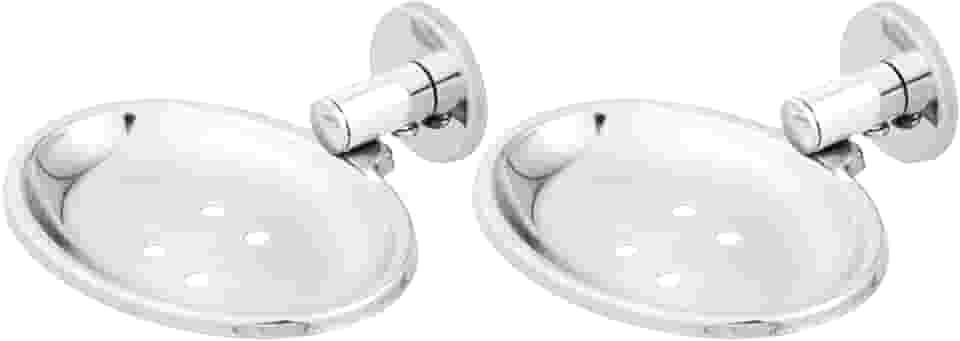 Kit 2 Saboneteiras de Parede em Aço Inox Cromado com Fixação por Parafusos