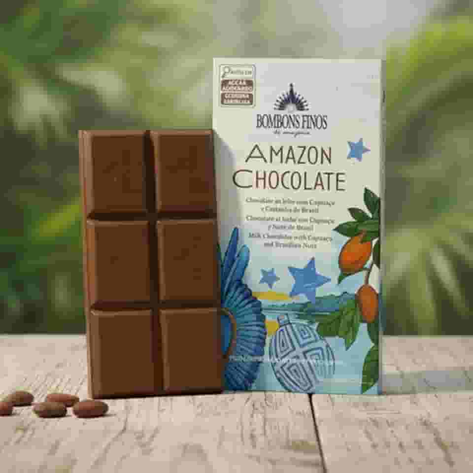 Tablete Chocolate Cupuaçu com Castanha 100g – Bombons Finos da Amazônia | Chocolate Artesanal Premium com Frutas e Castanhas Regionaiss