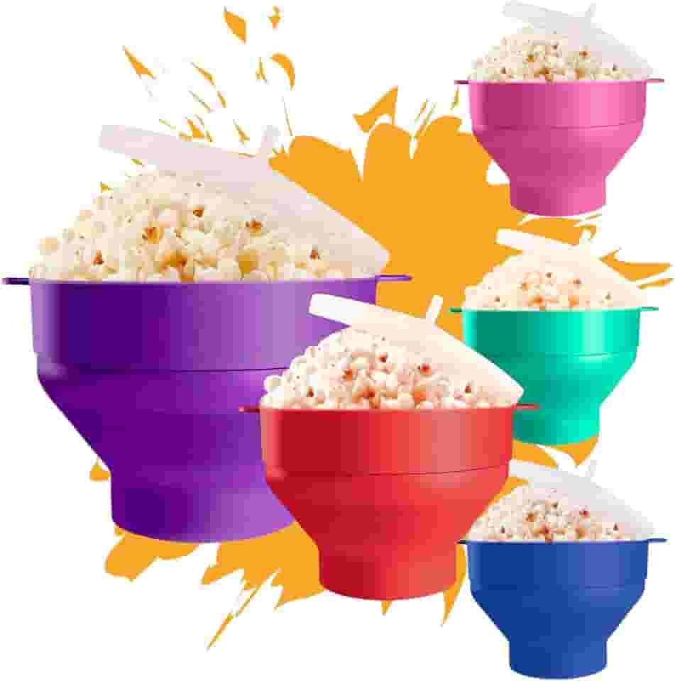 Pipoqueira Silicone Microondas Balde Pipoca Fácil Sem Óleo G (CEREJA)