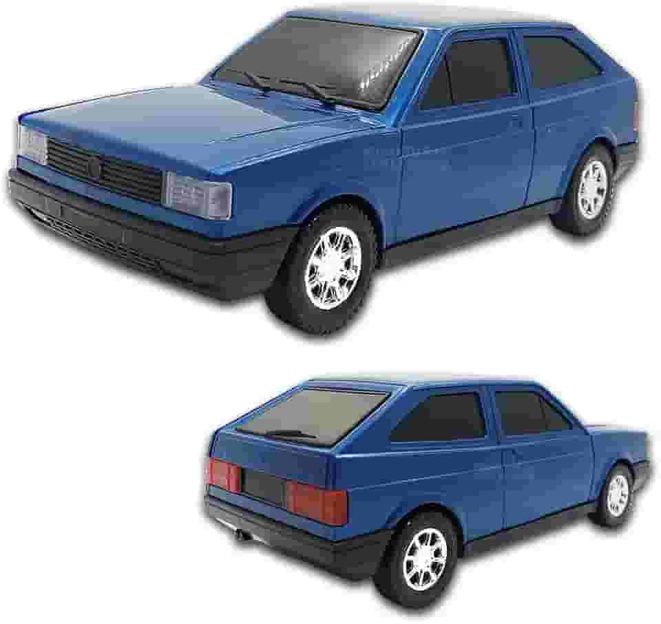 Miniatura de carro Gol Quadrado CL 1994, 20 CM, Material em Plástico, Miniaturas de carros antigos, Diverplas (Azul Metálico)