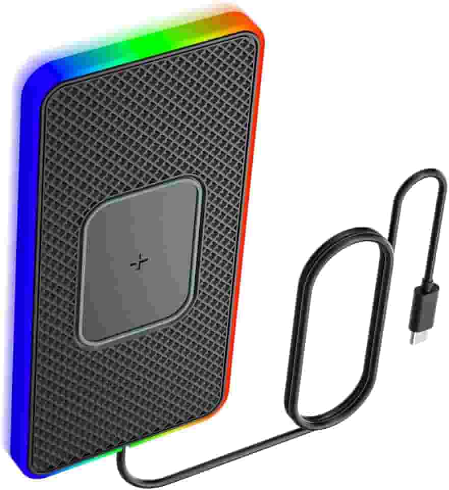 RGB 15W Carregador Sem Fio para Carro Antiderrapante Tapete de Carregamento Sem Fio para Celulares