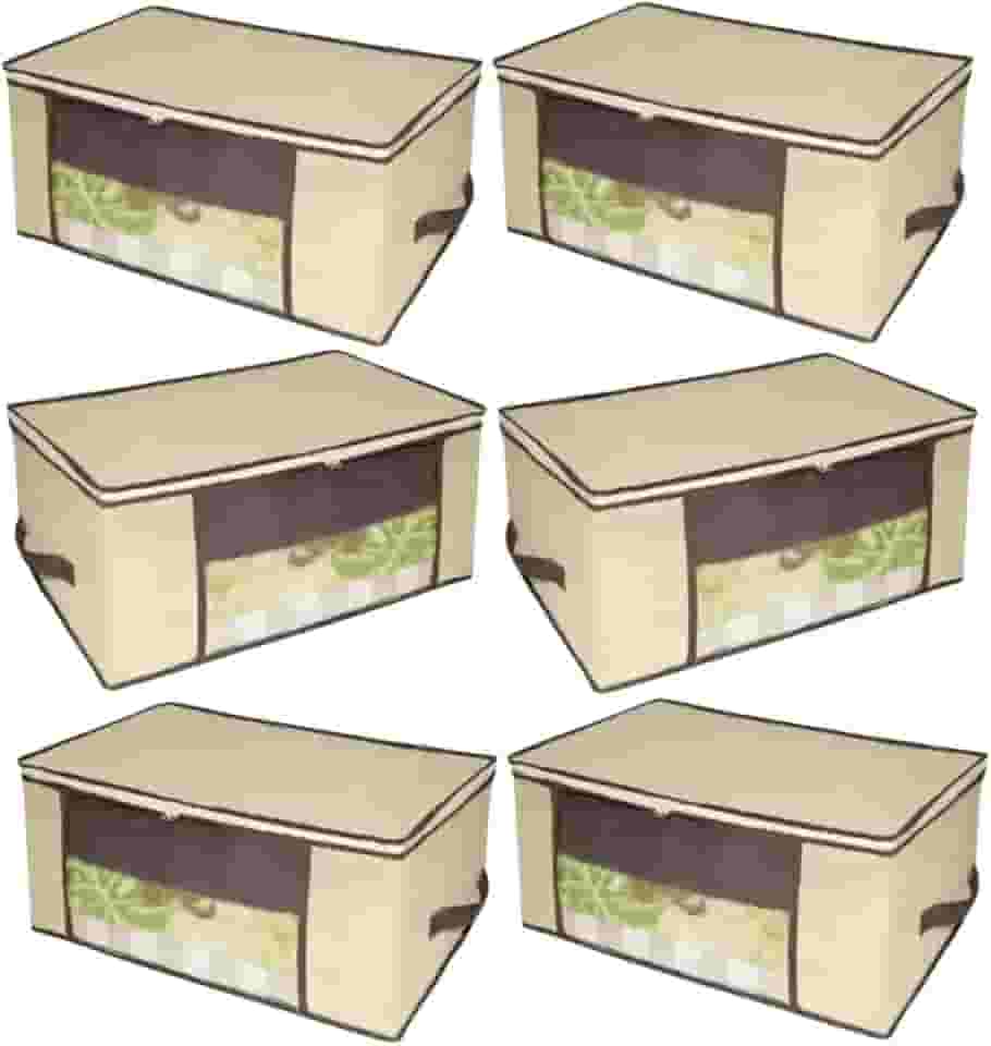 Kit 6 Organizadores Tnt Caixa Closet Roupa Cama Edredom Toalha 60cm