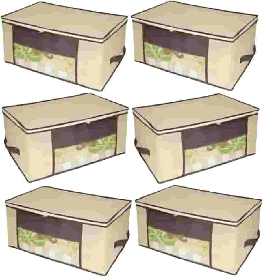 Kit 6 Organizadores Tnt Caixa Closet Roupa Cama Edredom Toalha 60cm