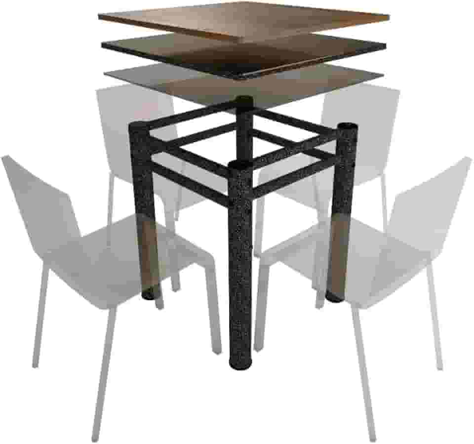 Base Para Mesa De Vidro Jantar 4 Lugares Textura Quadrada