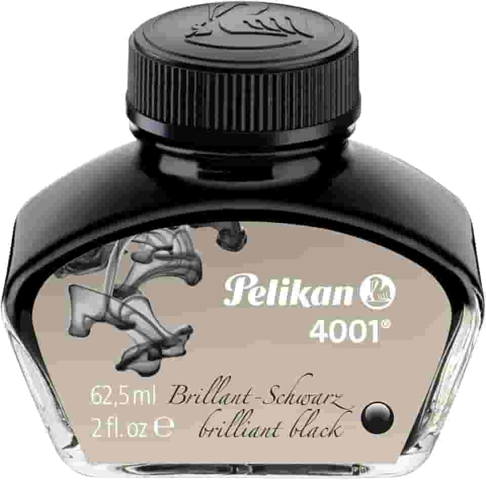 Pelikan Tinta Para Caneta Tinteiro Brilhante, Tinta 4001 Fountain Pen Ink, Preto, 62.5ml