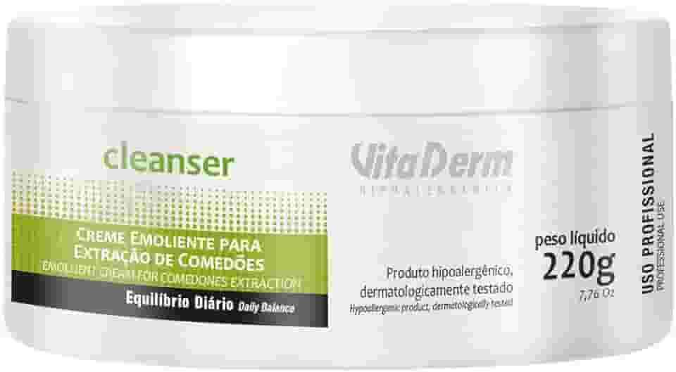 Vitaderm Creme Emoliente Para Extração De Comedões Cleanser 220G