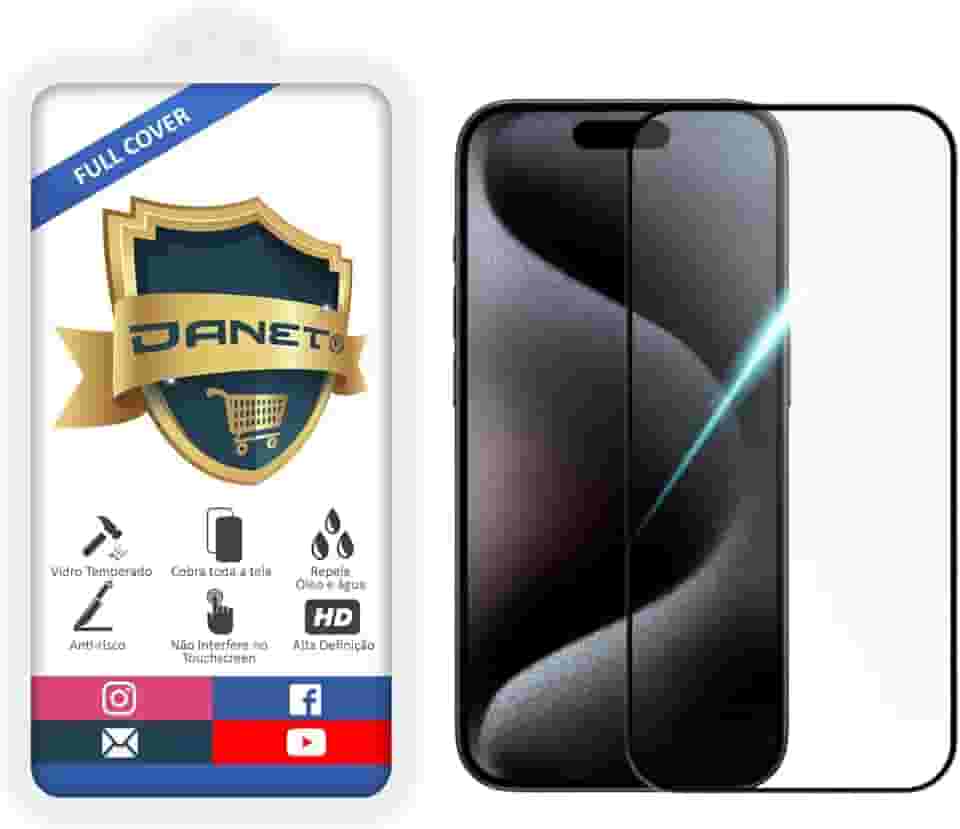 Pel�cula De Vidro Temperado 3d Full Cover Para iPhone 15, 15 Pro, 15 Plus e 15 Pro Max Tela 6.7" Prote��o Anti Impacto (iPhone 15 Pro Max (6.7")