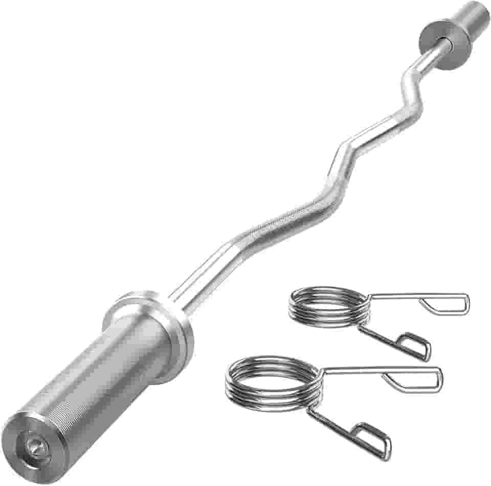 Barra W Olímpica Maciça Para Supino Musculação 1,2 Metros Com 2 Prisilhas