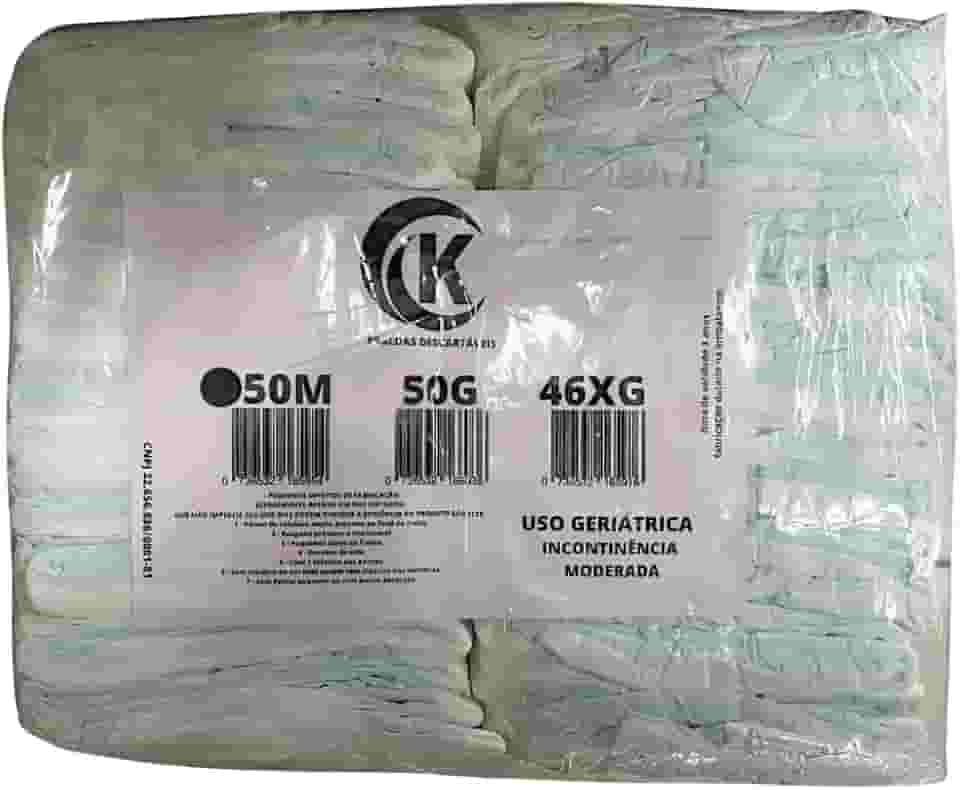 Fralda Geriátrica Adulto Segunda Linha Com 50 Unidades Tamanho M G XG Incontinência Moderada (Médio)