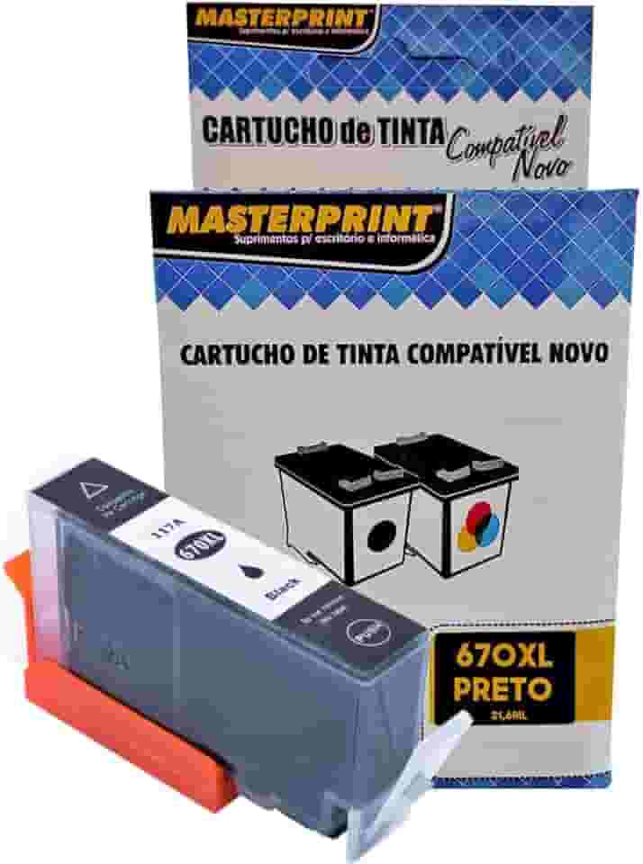Cartucho de Tinta Compatível para 670xl 670 Marca Masterprint para 3525 4615 4625 5525 6520 6525 Preto 21,6ml