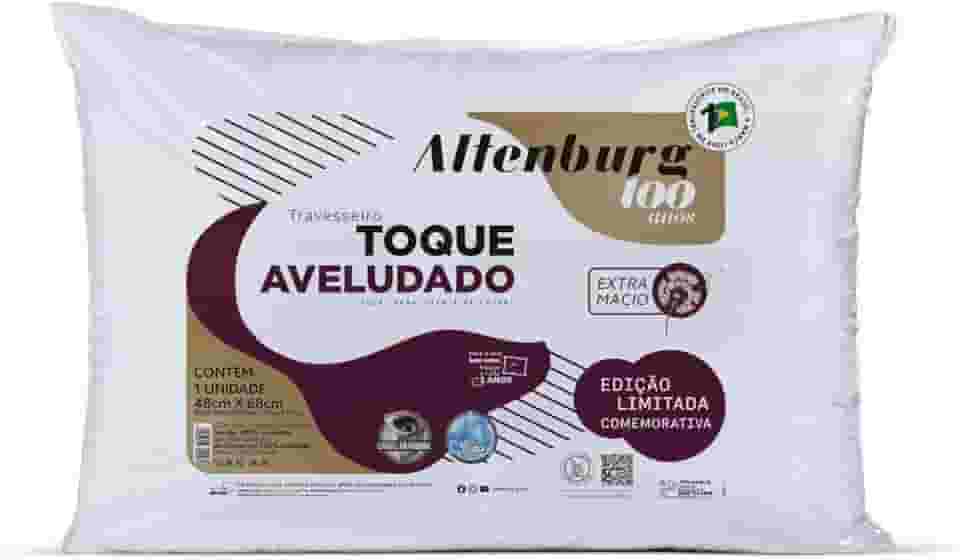 Travesseiro Toque Aveludado - 100 Anos - 48cm x 68cm - Branco
