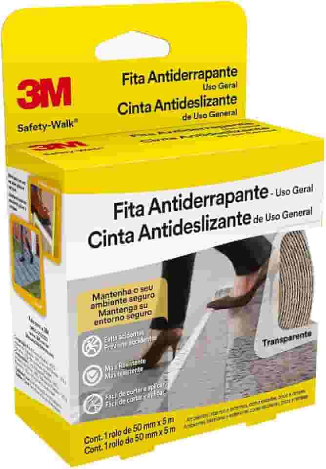 3M, Fita Antiderrapante, Safety Walk, Transparente, 50 mm x 5 Metros - 1 Unidade