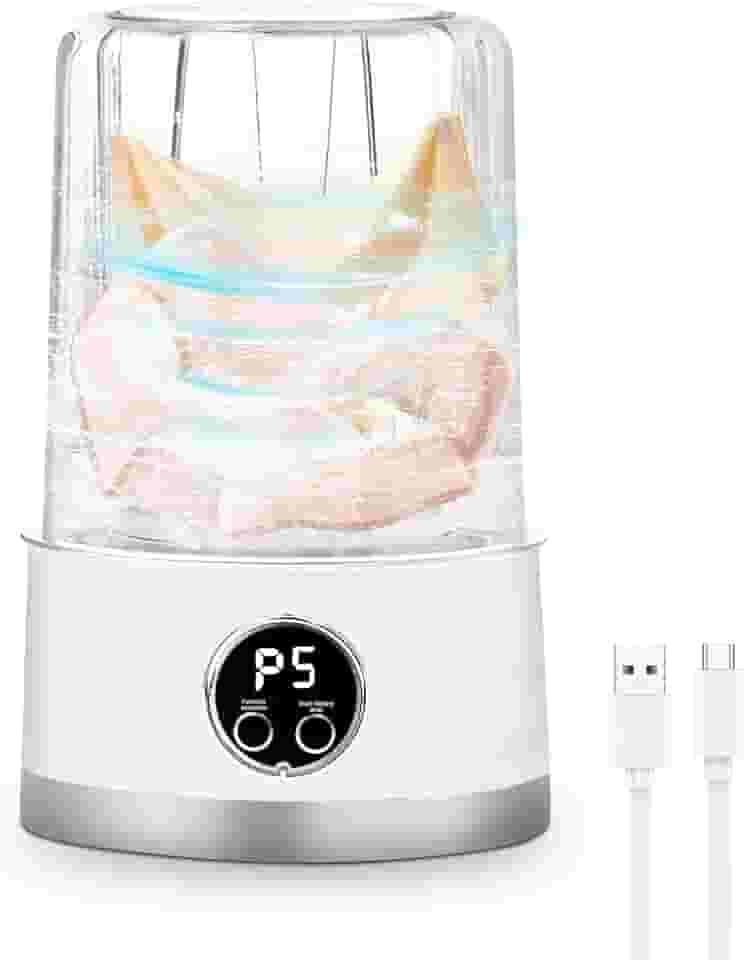 Máquina de lavar portátil, recarregável de 1500 mAh, mini máquinas de lavar sem fio, máquina de lavar roupa íntima de 1L, lavadora compacta dobrável para roupas de bebê/roupa íntima