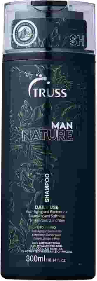 Truss Professional Shampoo Man Nature | Cabelo, barba e pele | Prevenção de acne e foliculite | Higienização profunda 300ml