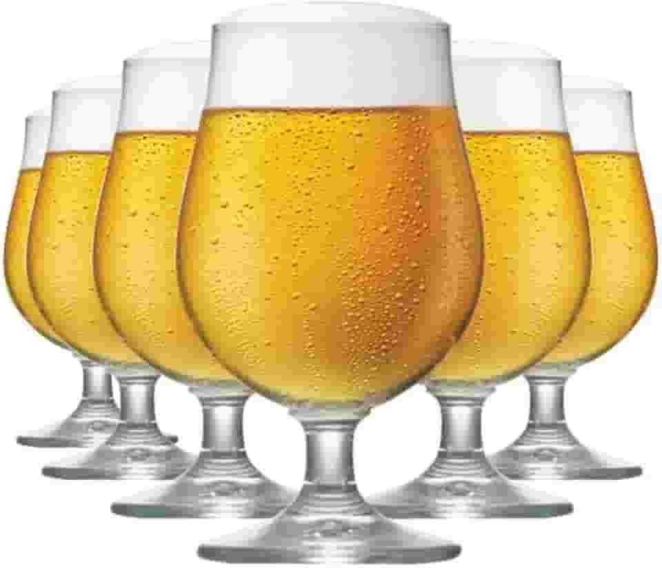 Ruvolo, Jogo de Taça Bock, Taça de Cristal para Cerveja 6 pcs 380ml