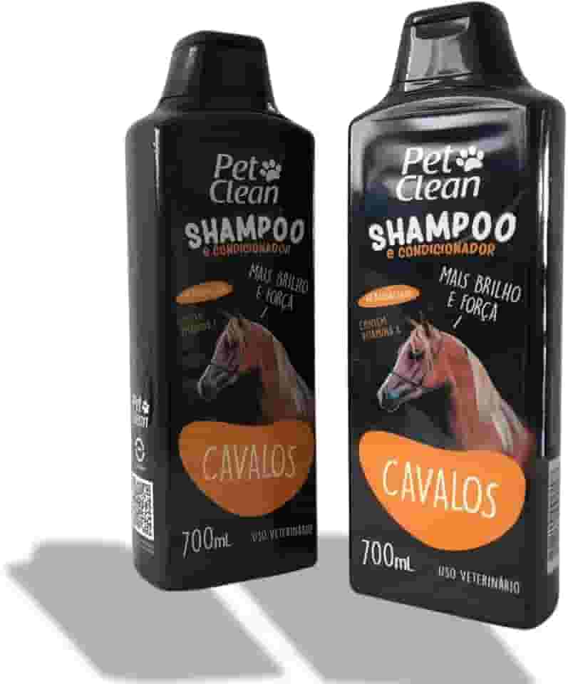 Pet Clean Shampoo e Condicionador para Cavalos, pH Neutro, 700ml, Com Vitamina A