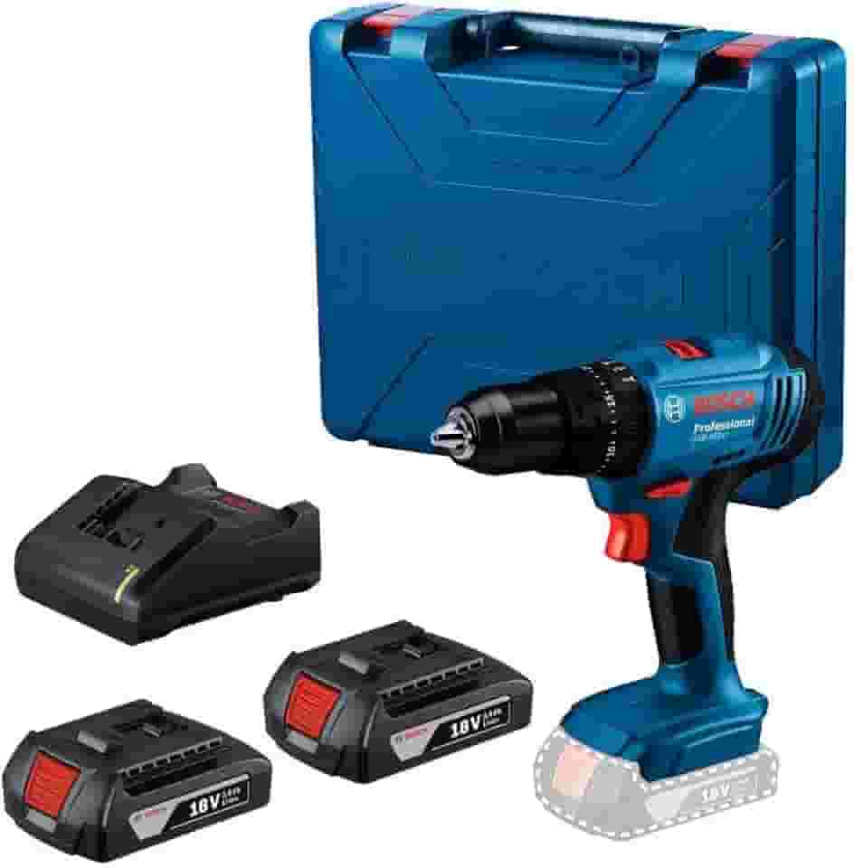 Parafusadeira e Furadeira de Impacto 1/2" com 2 Baterias 18V 2Ah, Carregador Bivolt e Maleta Plástica Bosch GSB 183-LI