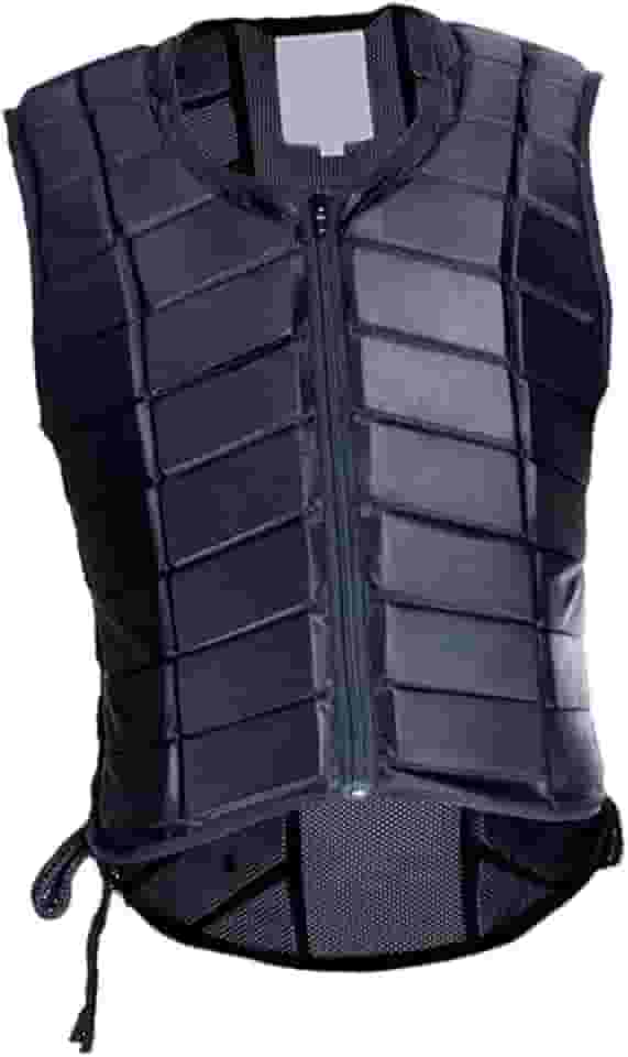 menolana Colete equestre profissional acolchoado colete de equitação preto protetor de zíper colete de engrenagem