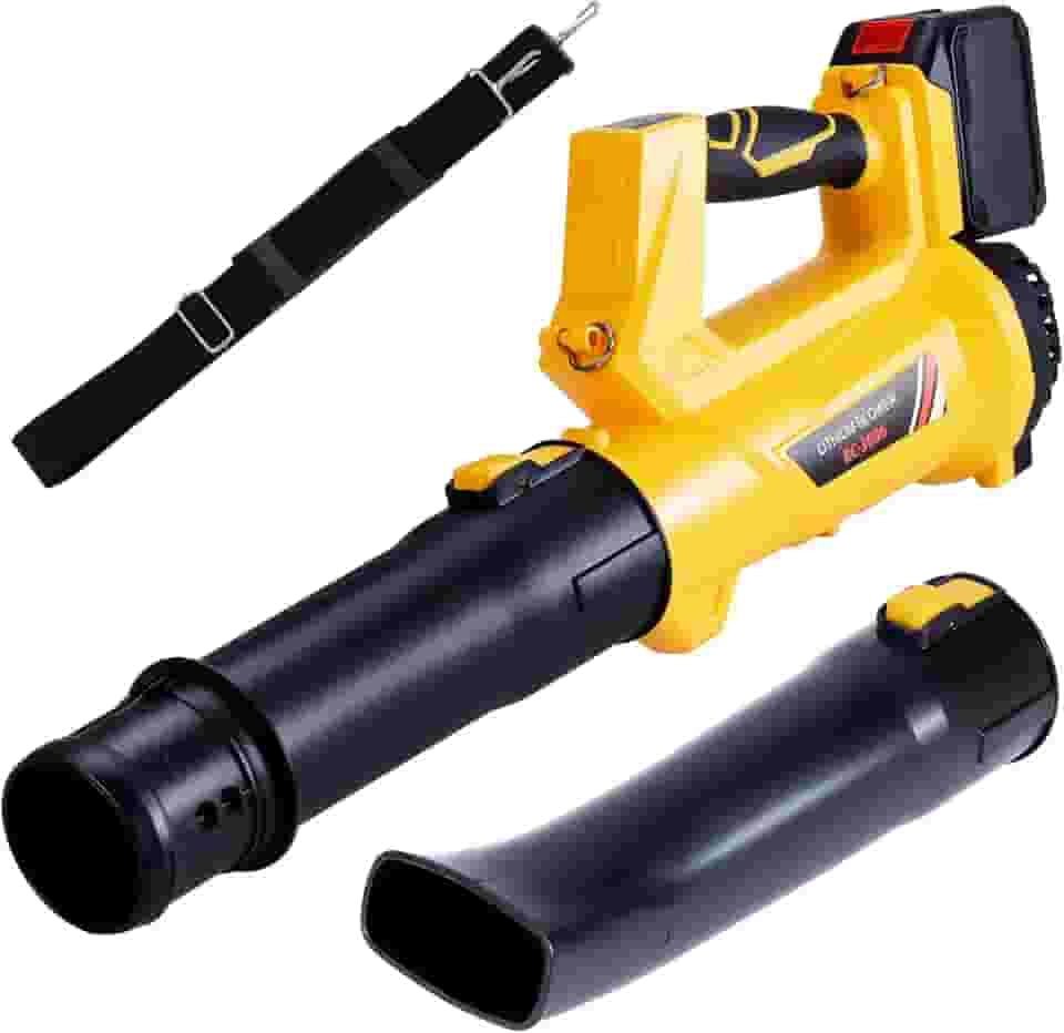 Soprador de folhas sem fio 21V com bateria de 6,0 Ah | Leve, portátil para limpeza eficiente de quintal e jardim | Inclui carregador | Ideal para pátio, gramado, quintal e garagem
