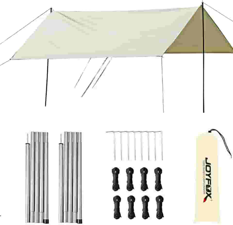 Joyfox Tenda Gazebo Para Barraca Camping, PortáTil Tela Toldo ProteçãO Uv 50+ Upf E ImpermeáVe (5 * 3m Branco)