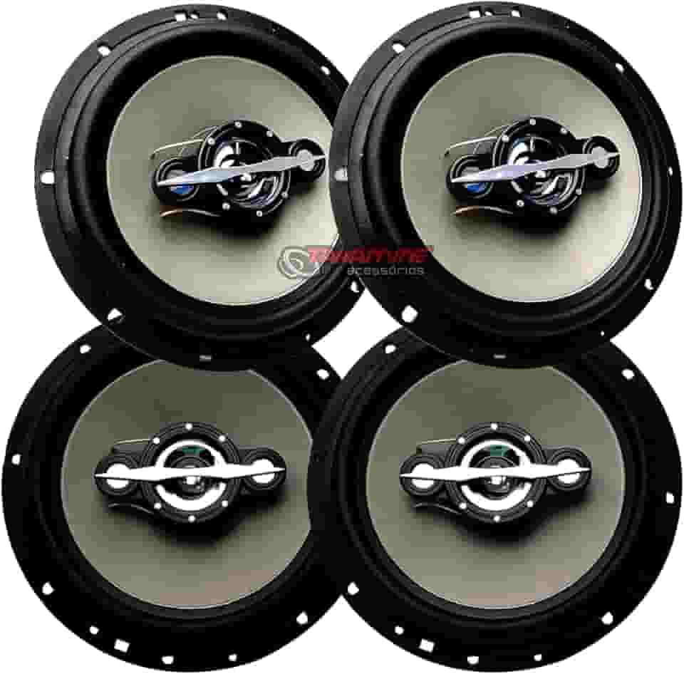 Kit 2 Pares Alto Falante 6 Polegadas Quadriaxial Som Automotivo 280W Leson