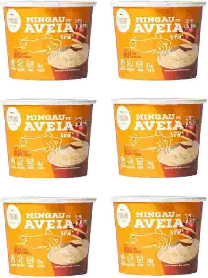 Mingau de Aveia Maçã com Canela Sem Glúten, Sem Leite e Vegano - 06 UNIDADES (pronto em 05 minutos)