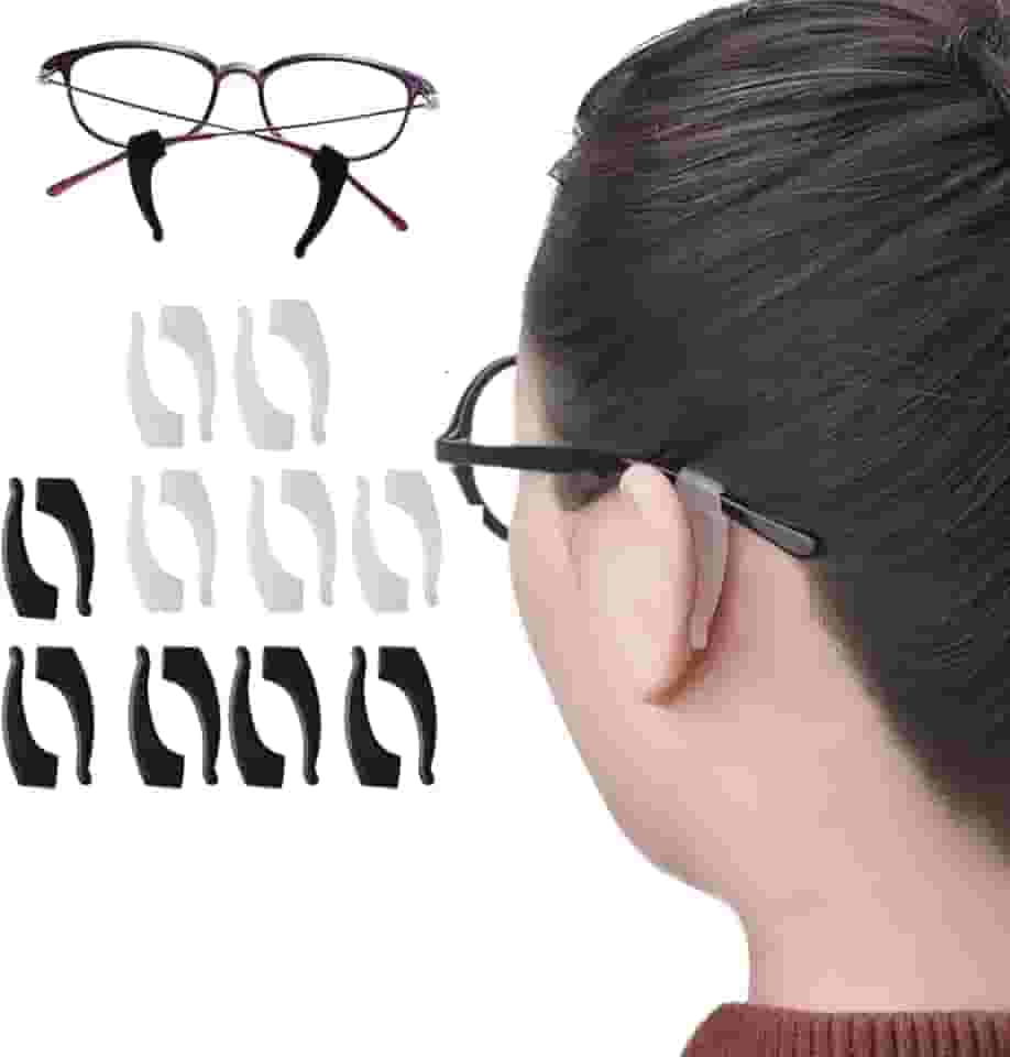 Prendedor de óculos gancho de orelha 3 Pares Suporte acessórios segura óculos antideslizante trava (Rosa)