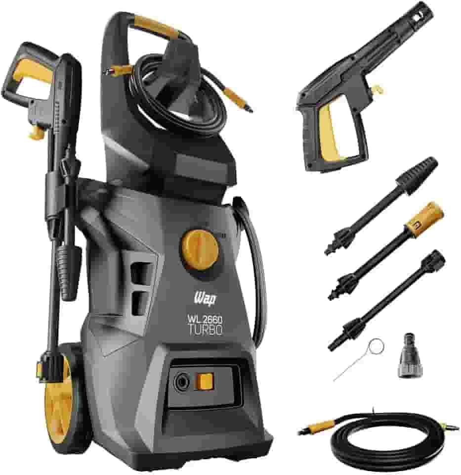 WAP Lavadora de Alta Pressão WL 2660 TURBO, 400L/h, com Aplicador de Detergente e Agulha Desobstruidora, 1800W 127V