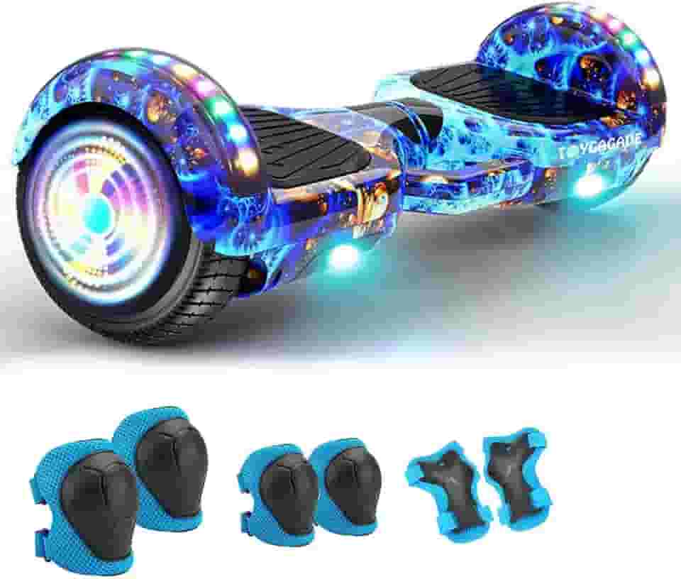 Hoverboard Elétrico - 4400 mAh Skate Elétrico, 6.5 " Roda , Autobalanceamento Inteligente, Bluetooth, LED, 15km/h, 120kg Carga Máxima - Ideal para Crianças e Adultos - Uso em Casa, Parque (Cauda de Fênix Azul)
